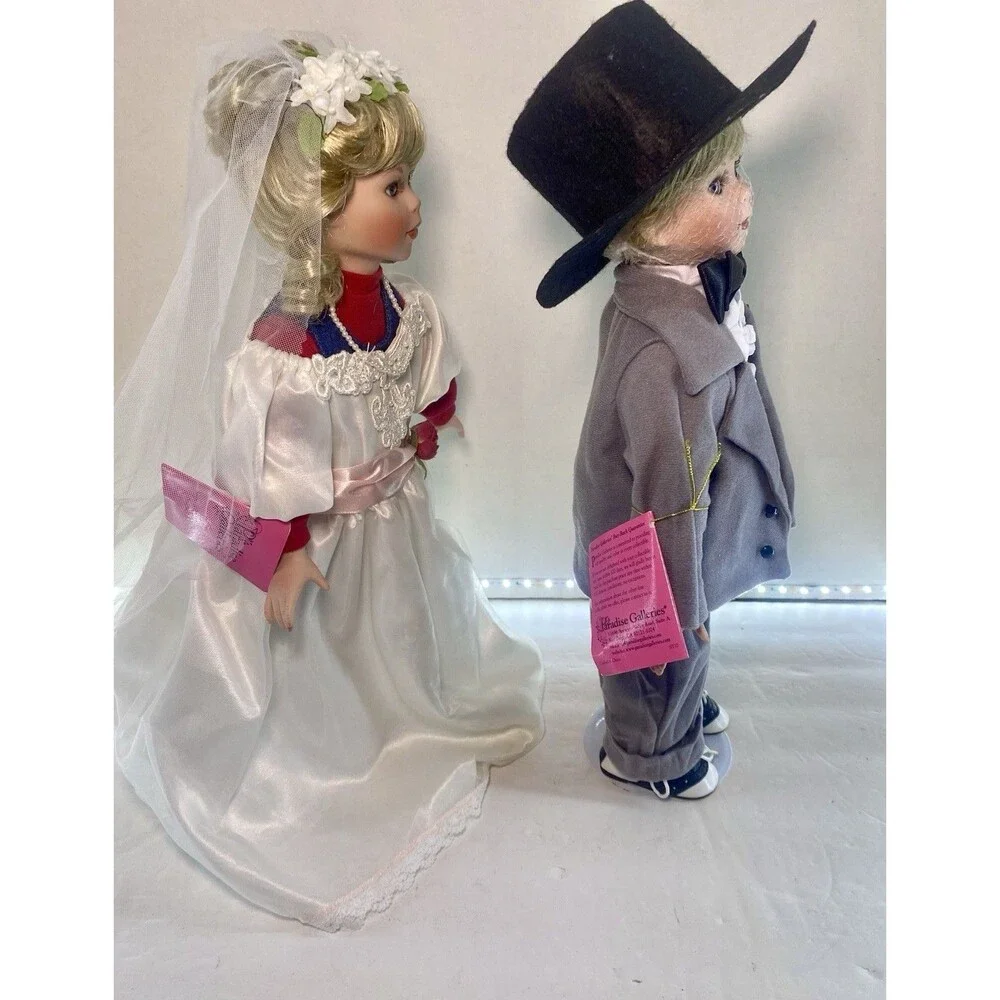 Bride Groom Doll Kids 16 in Set of 2 Tree House Wedding Paradise Galleries